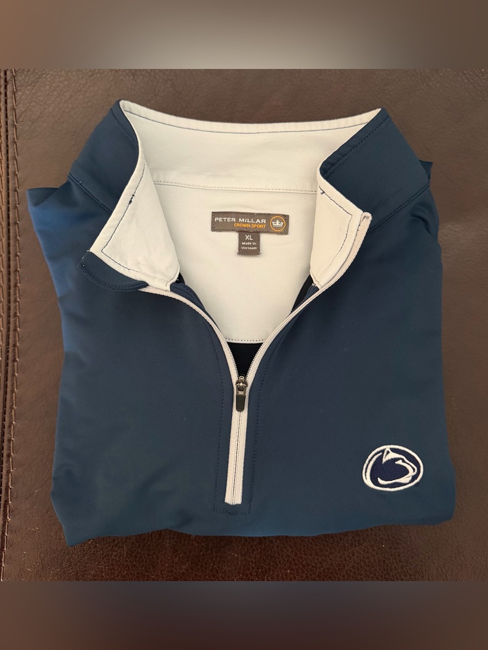 Peter Millar Crown Sport Penn State Performance Perth 1/4 Zip Pullover, Men’s XL
